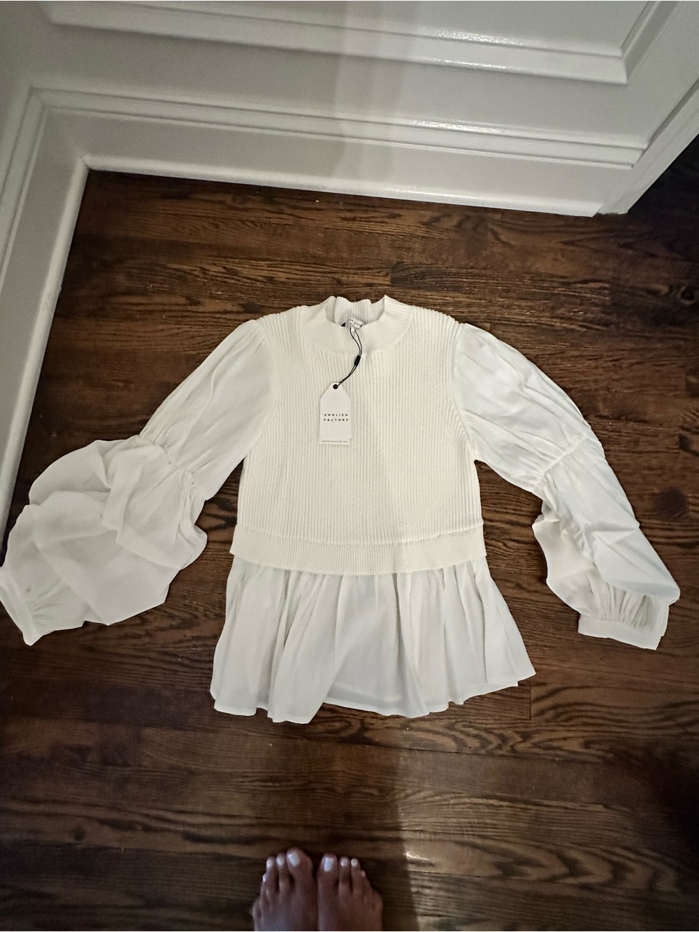 English Factory ivory knot woven top combo - Picture 4 of 7